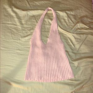 Pink halter crop top
